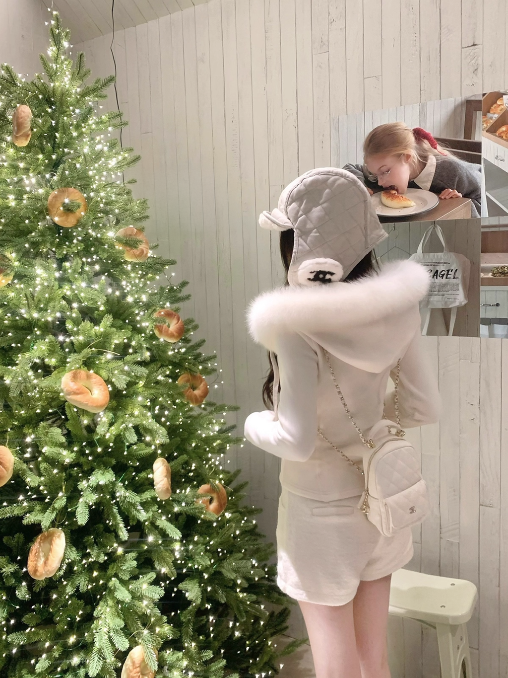 Fox fur cardigan フォックスファー付きカーディガン