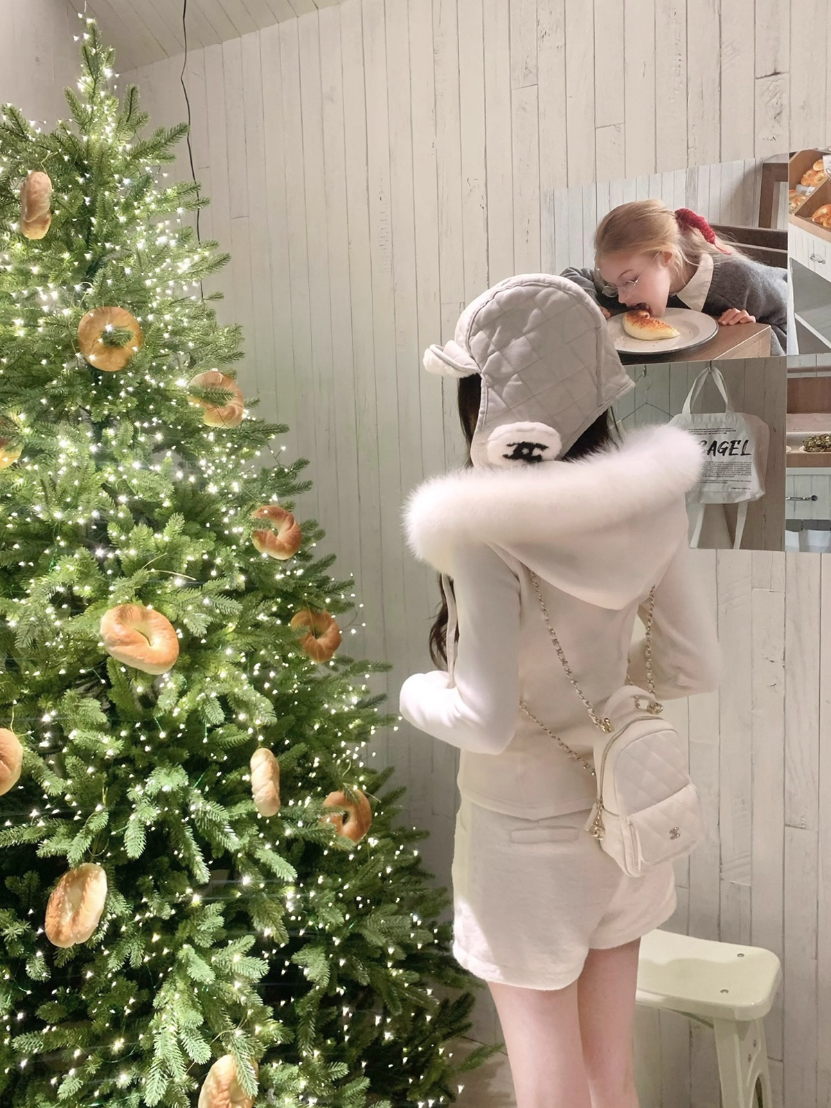 Fox fur cardigan フォックスファー付きカーディガン