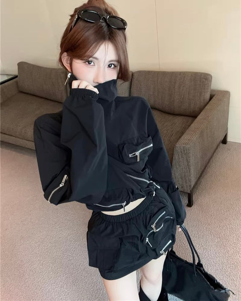 Pocket Zipper Jacket & Mini Skirt ポケット シッパー ジャケット& スカート