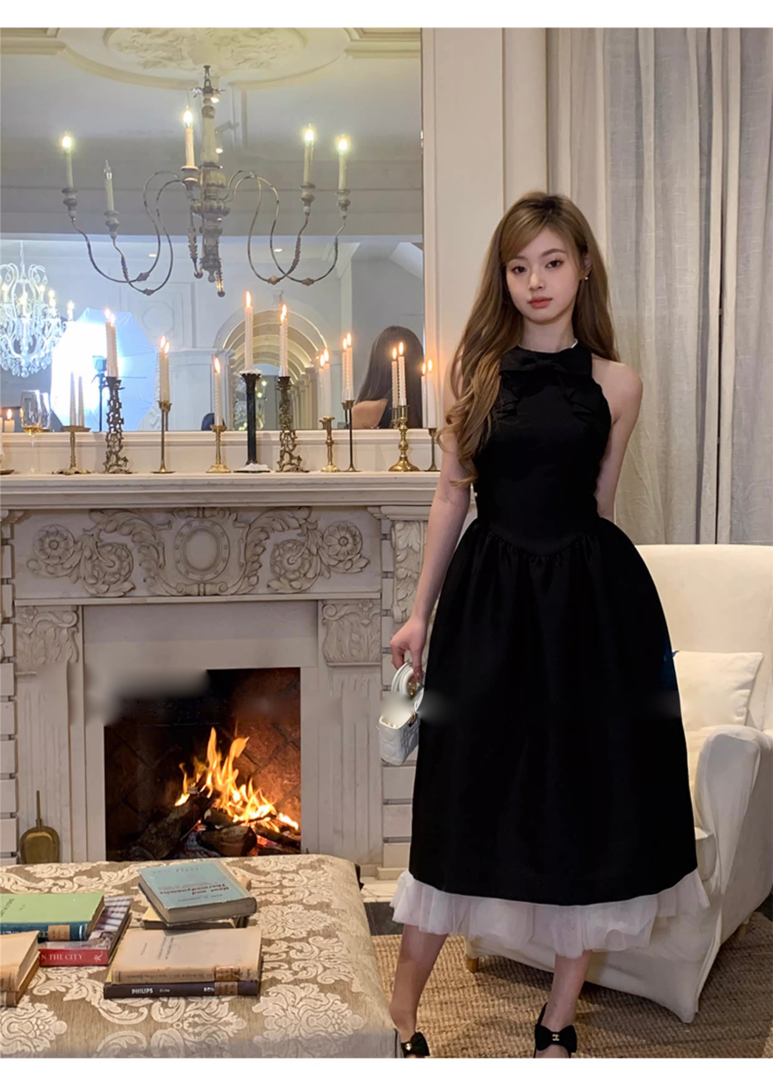 Ribbon Long Tule Dress  リボンロングチュールドレス