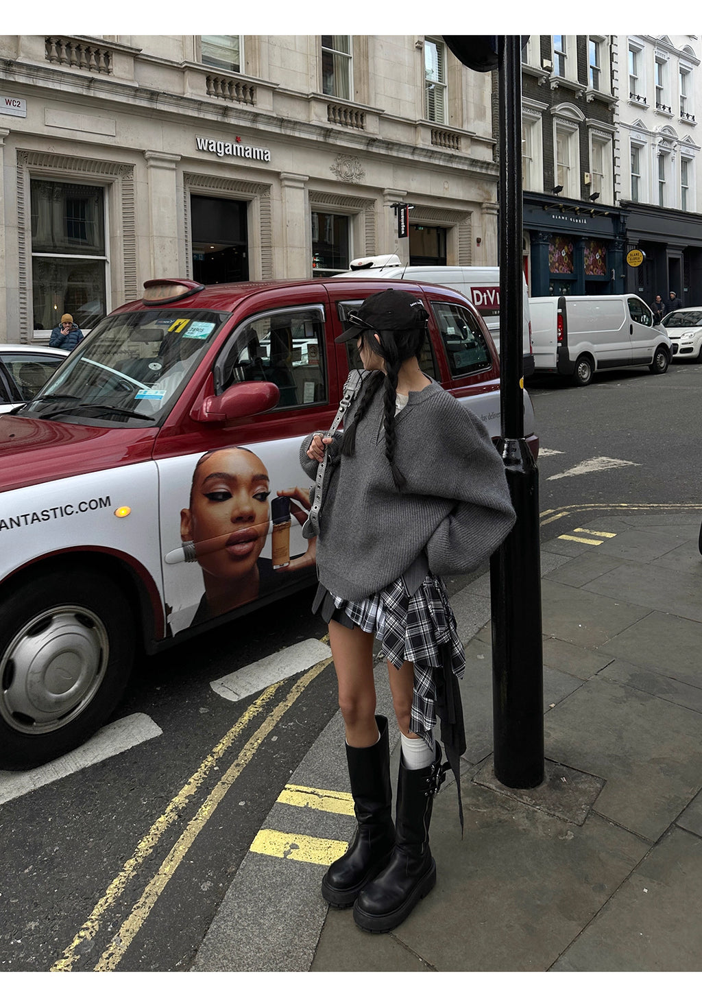 Asymmetric check skirt アシンメトリー チェック スカート