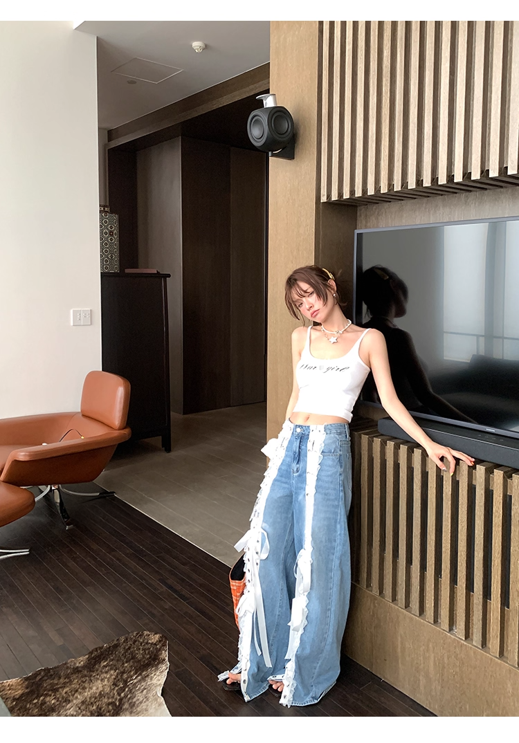 Laceup Wide Denim レースアップ ワイド デニム