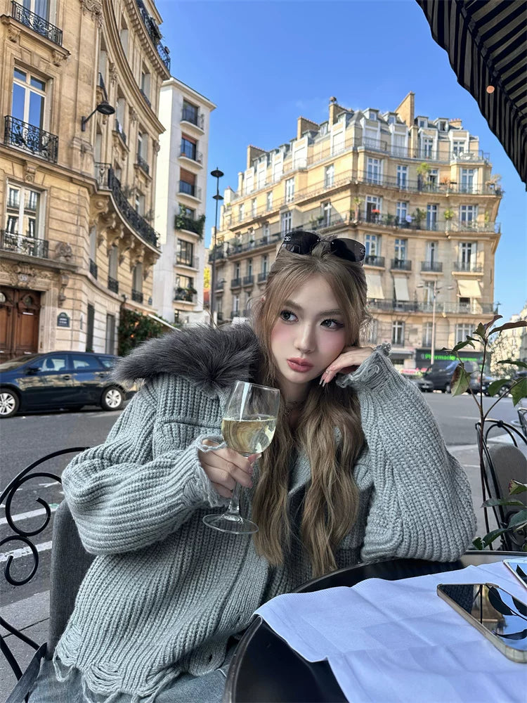 Faux Fur knit cardigan フォーファーニットカーディガン