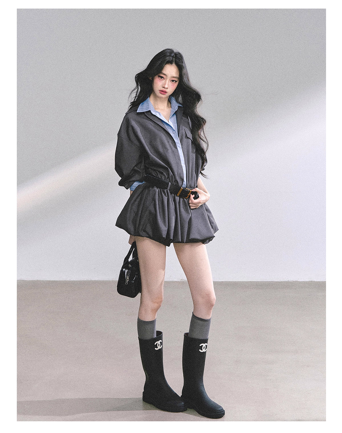 Rayerd shirt one piece レイヤード シャツ ワンピース