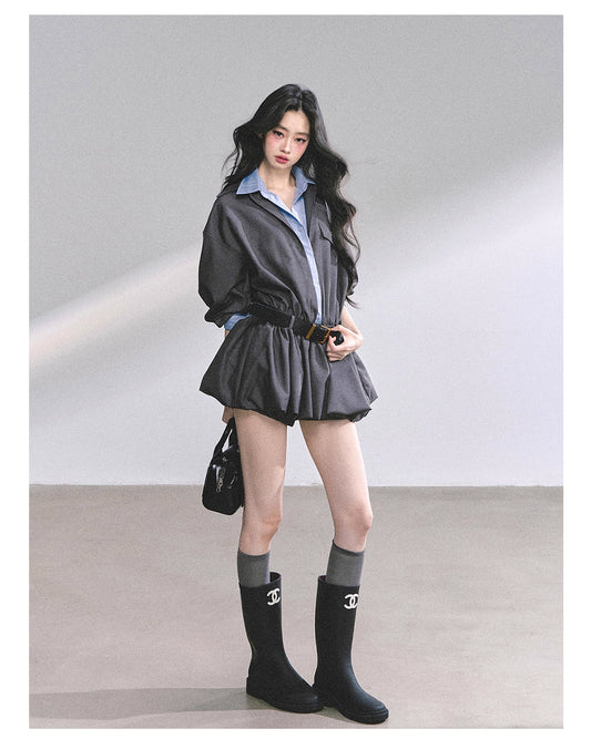 Rayerd shirt one piece レイヤード シャツ ワンピース