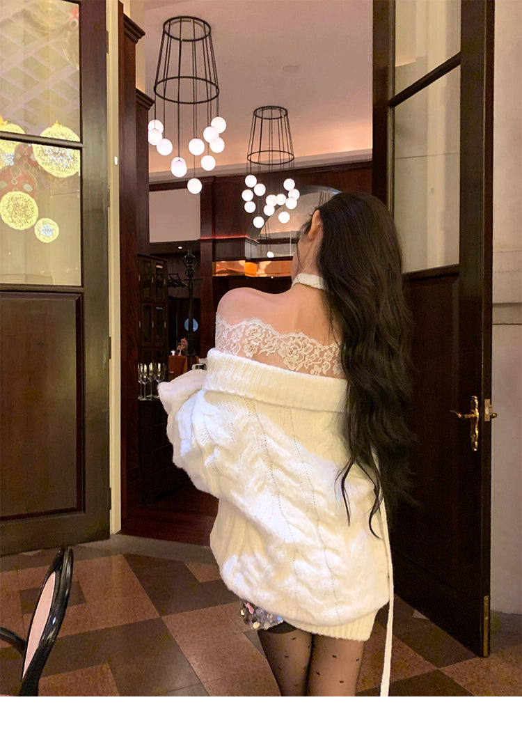 off shoulder knit オフショルダーニット