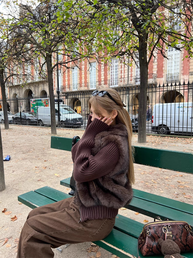 Eco Fox Fur Knit jacket エコフォックス ファーニット ジャケット