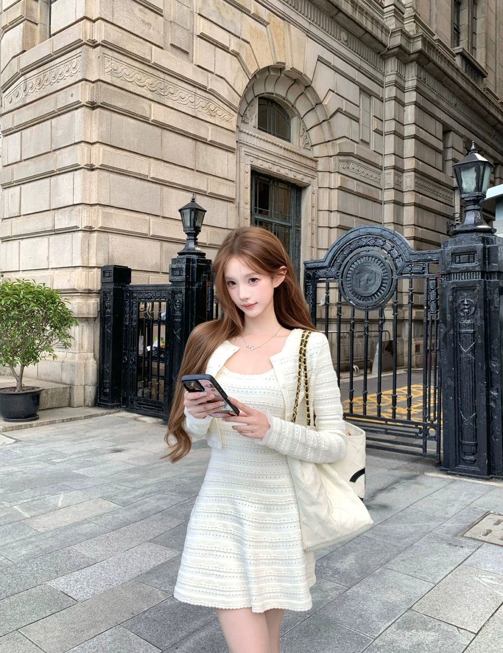 Sleeveless knit Dress & Cardigan ノースリーブニットドレス&カーディガン