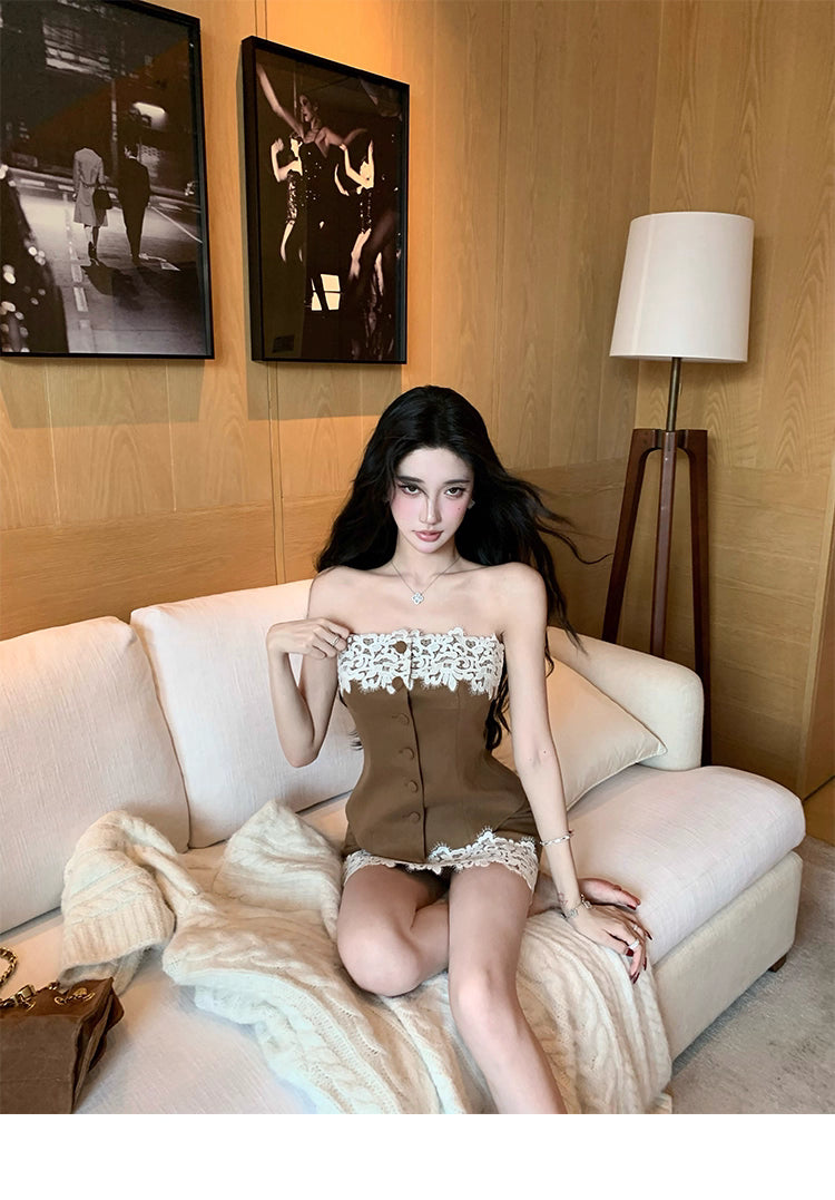 Lace Strapless tops & skirts レース ストラップレストップス & スカート