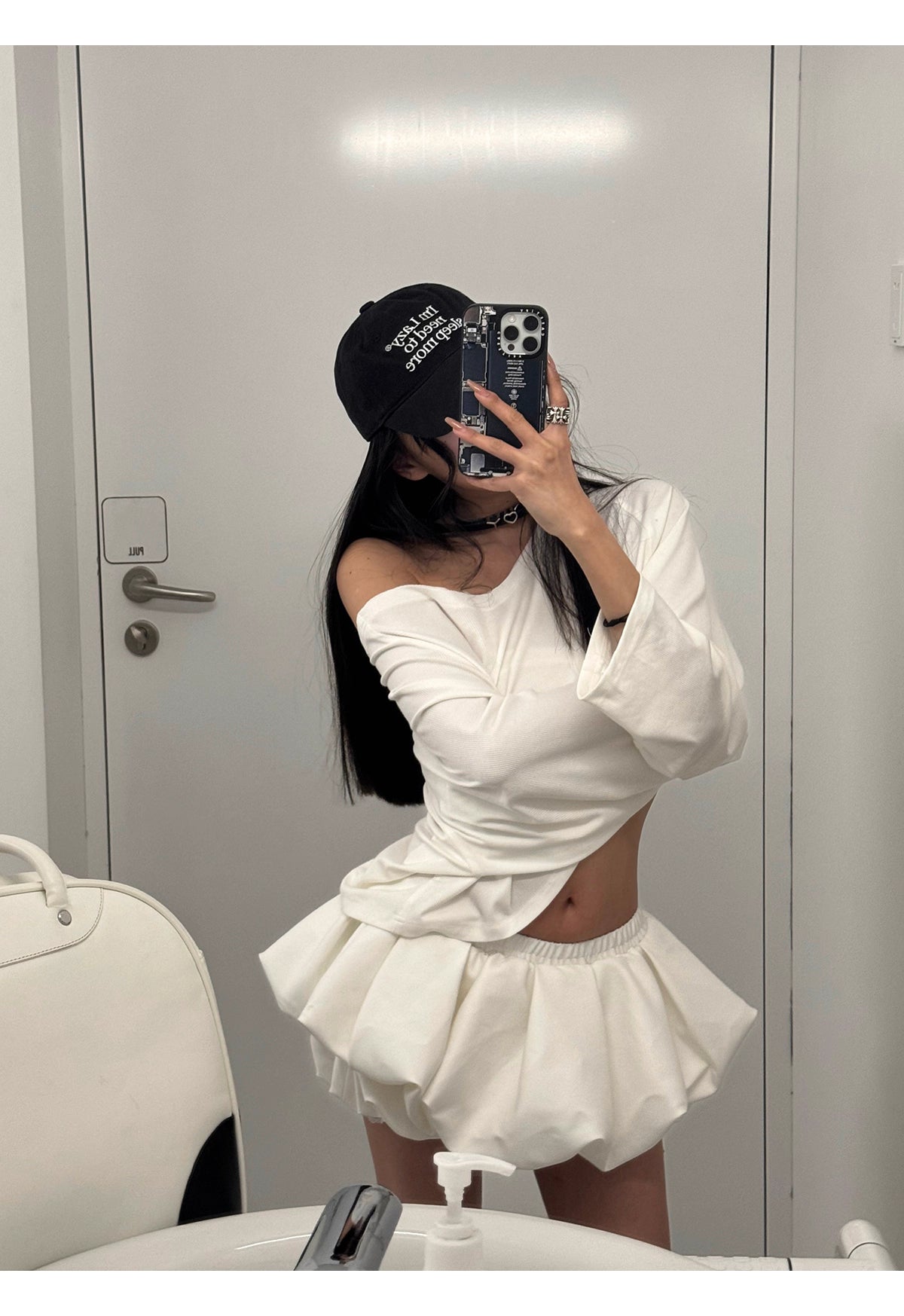 White Off Shoulder Skirt ホワイトオフショルダー スカート