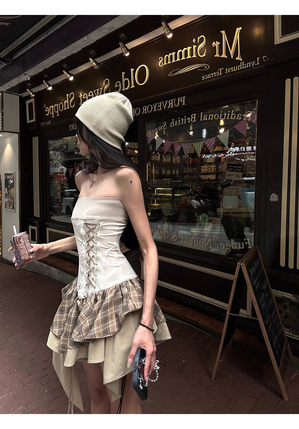 Check Tube Dress チェック チューブドレス