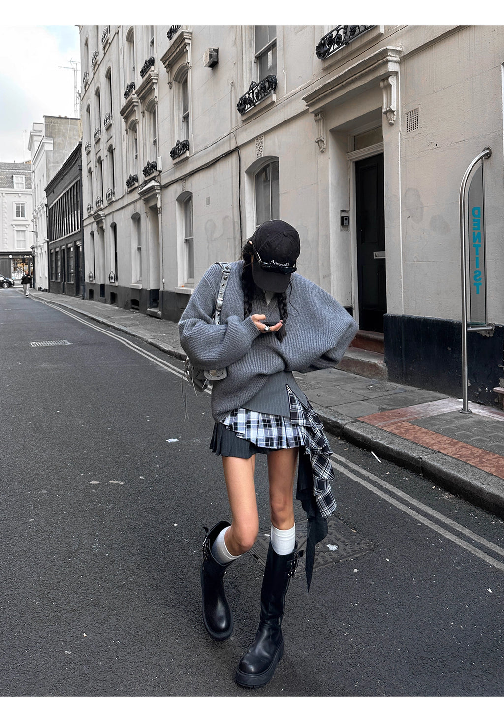 Asymmetric check skirt アシンメトリー チェック スカート