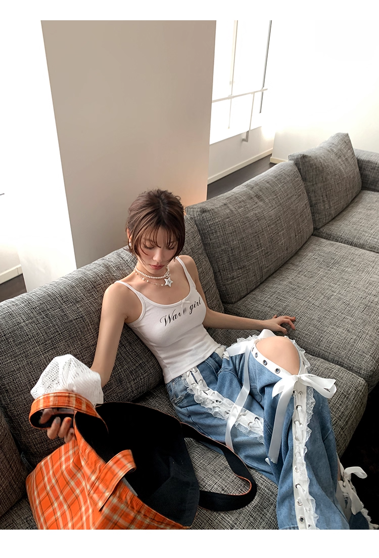 Laceup Wide Denim レースアップ ワイド デニム