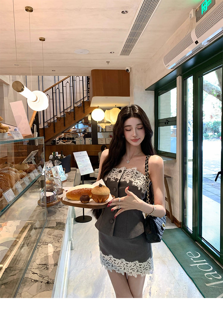 Lace Strapless tops & skirts レース ストラップレストップス & スカート