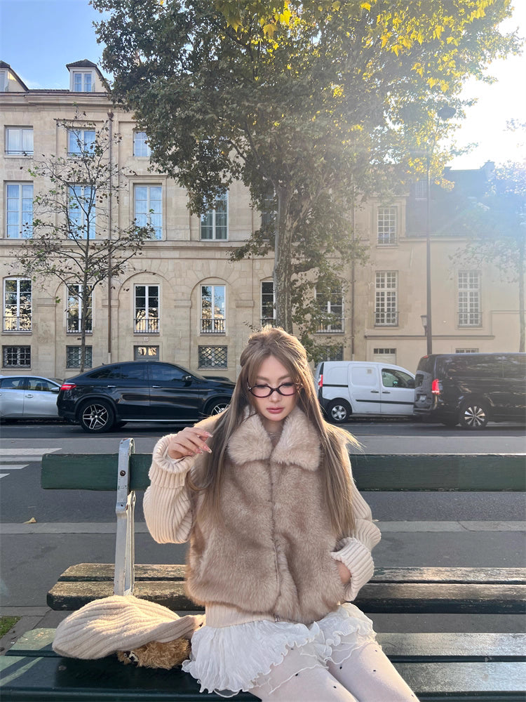 Eco Fox Fur Knit jacket エコフォックス ファーニット ジャケット