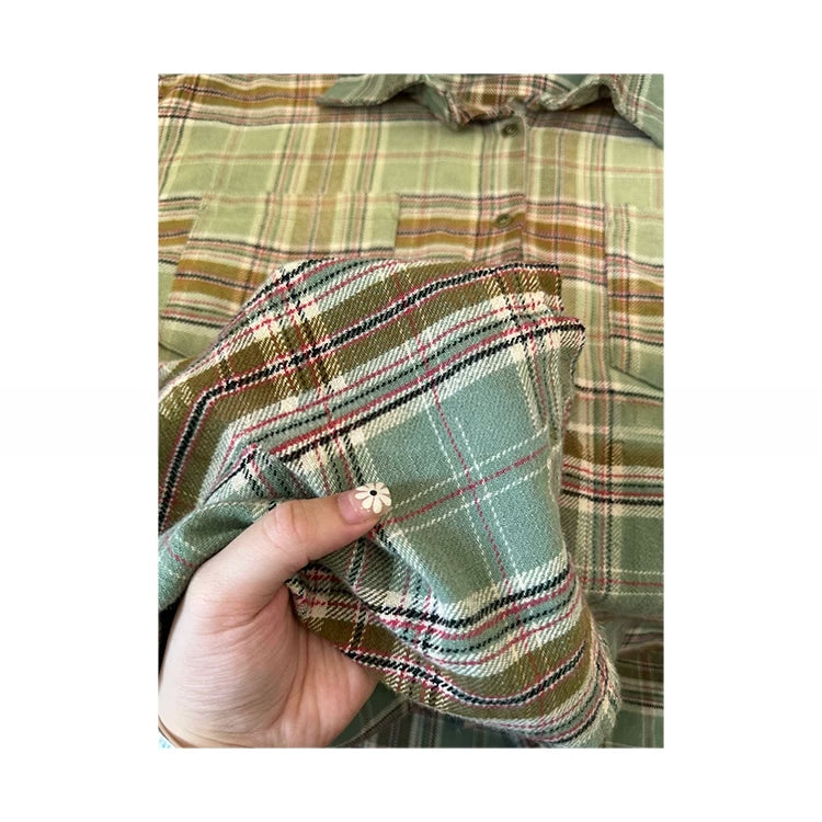 gradation long Check shirts グラデーションロングチェックシャツ