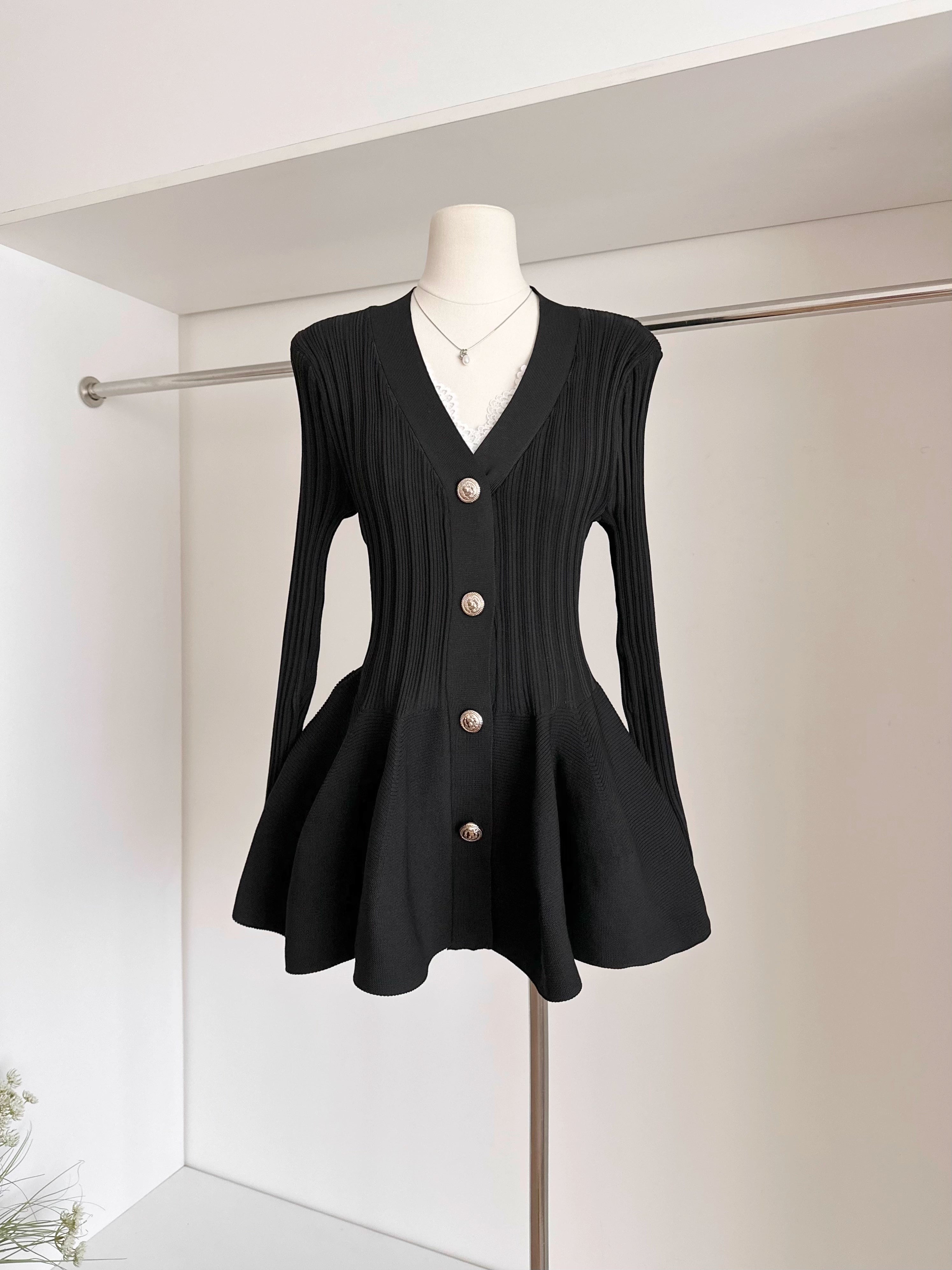 Flare Knit Cardigan Dress フレア ニット カーディガン ドレス