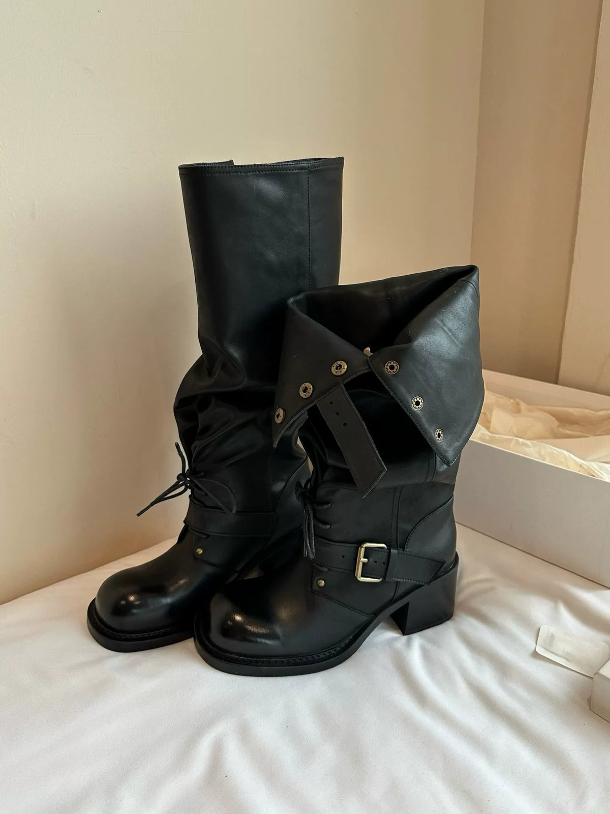 2way Retro Leather Buckle  Boots ツーウェイレトロレザーバックルブーツ