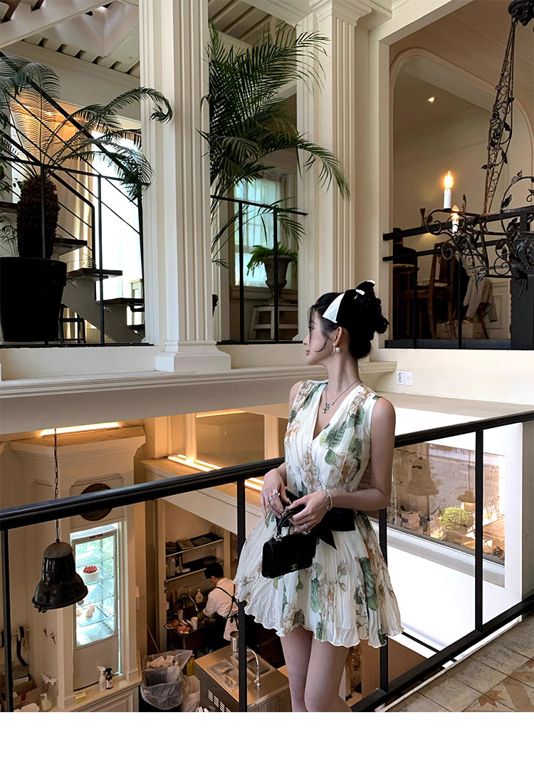 Flower mini Dress フラワーミニドレス