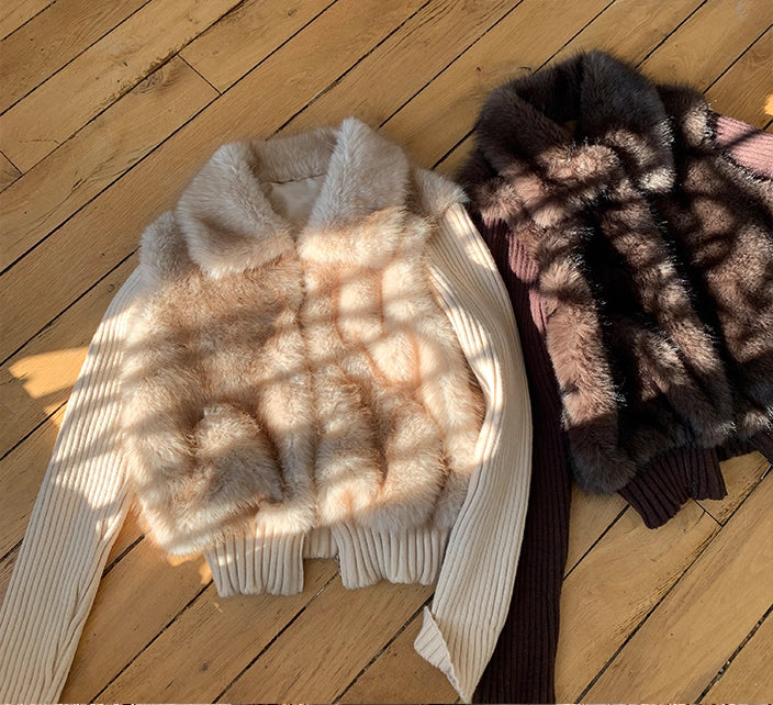 Eco Fox Fur Knit jacket エコフォックス ファーニット ジャケット