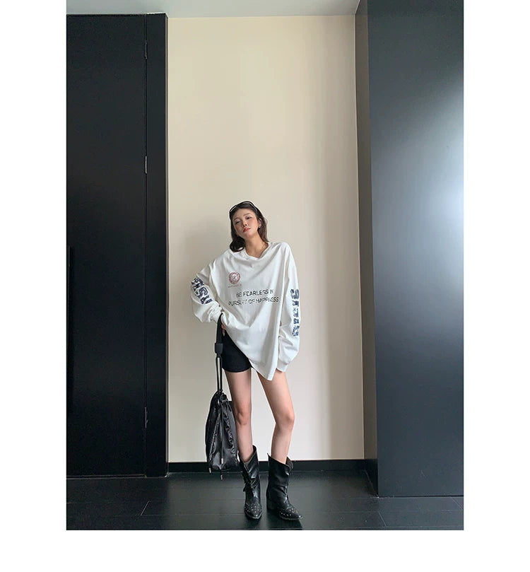 Vintage font print longsleeve tee ヴィンテージ風文字プリントロングスリーブティー
