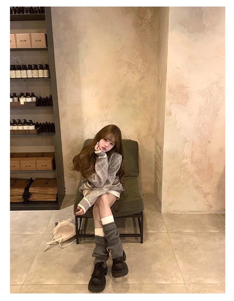 Argyle middle knit cardigan アーガイルミドルニットカーディガン