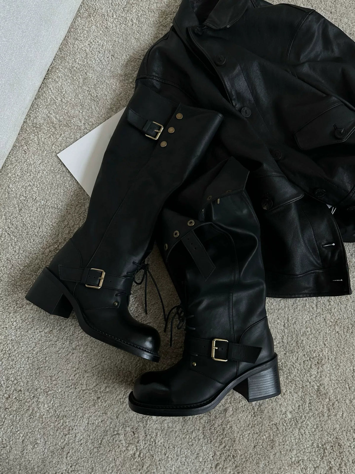 2way Retro Leather Buckle  Boots ツーウェイレトロレザーバックルブーツ