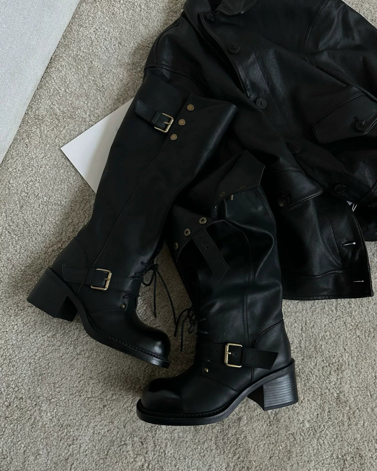 2way Retro Leather Buckle  Boots ツーウェイレトロレザーバックルブーツ