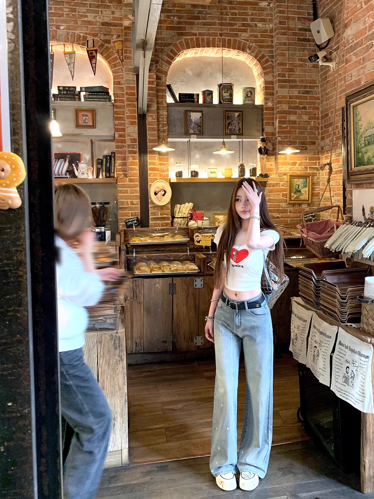 Line Stone denim ラインストーン ウォッシュデニム