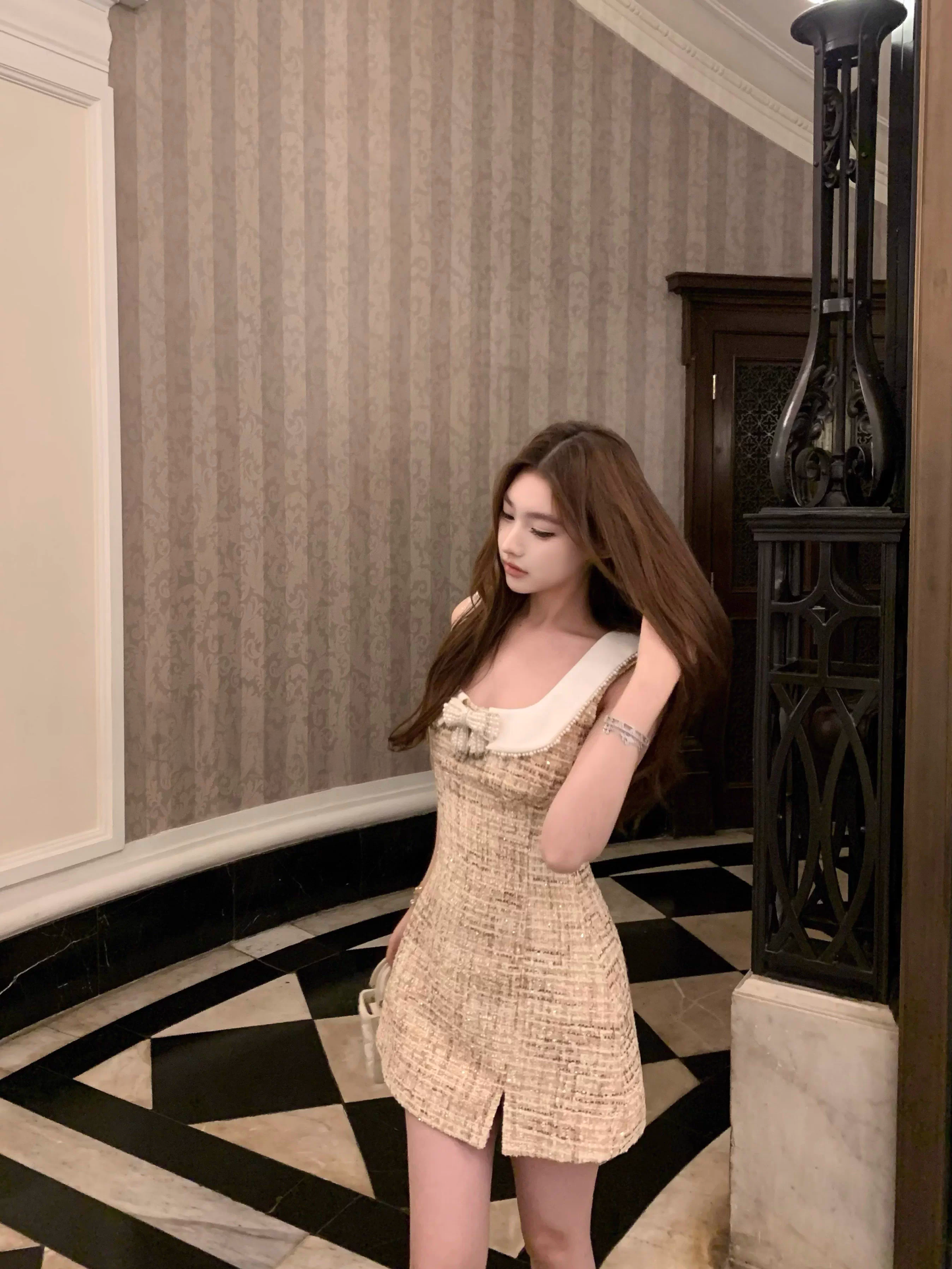 Tweed one piece ツイードワンピース