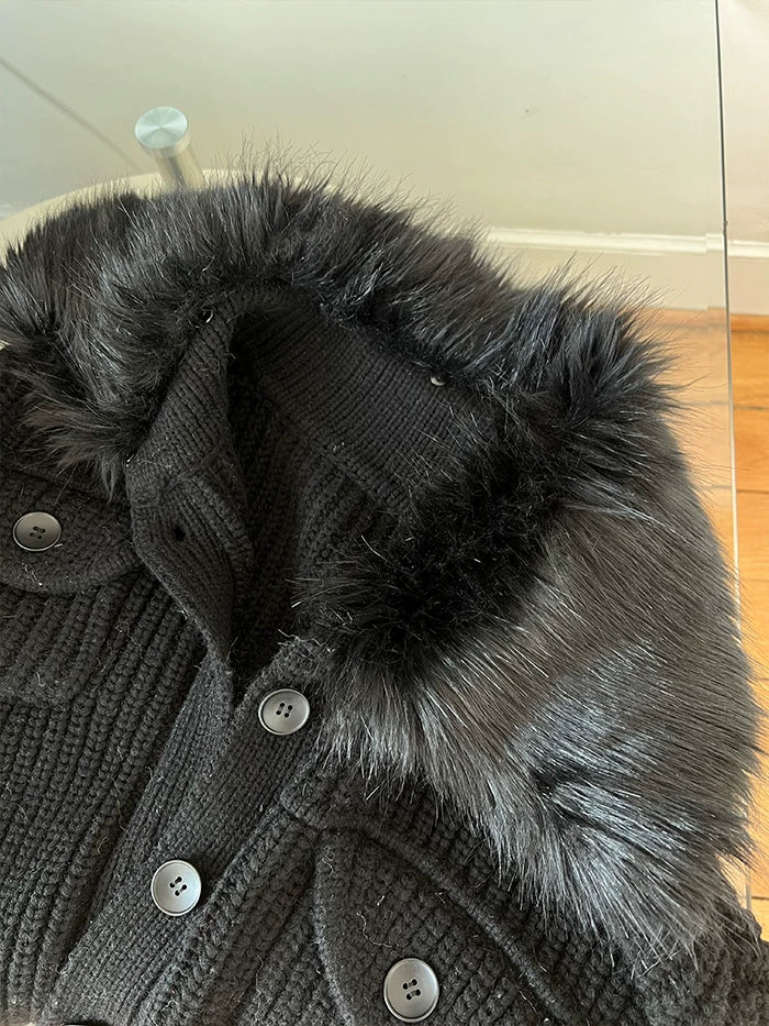 Faux Fur knit cardigan フォーファーニットカーディガン