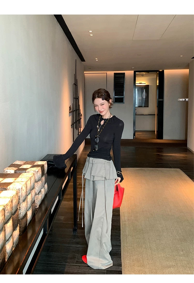 Short Bolero Striped bare top cargo pants set ショートボレロボーダーベアトップカーゴパンツセット