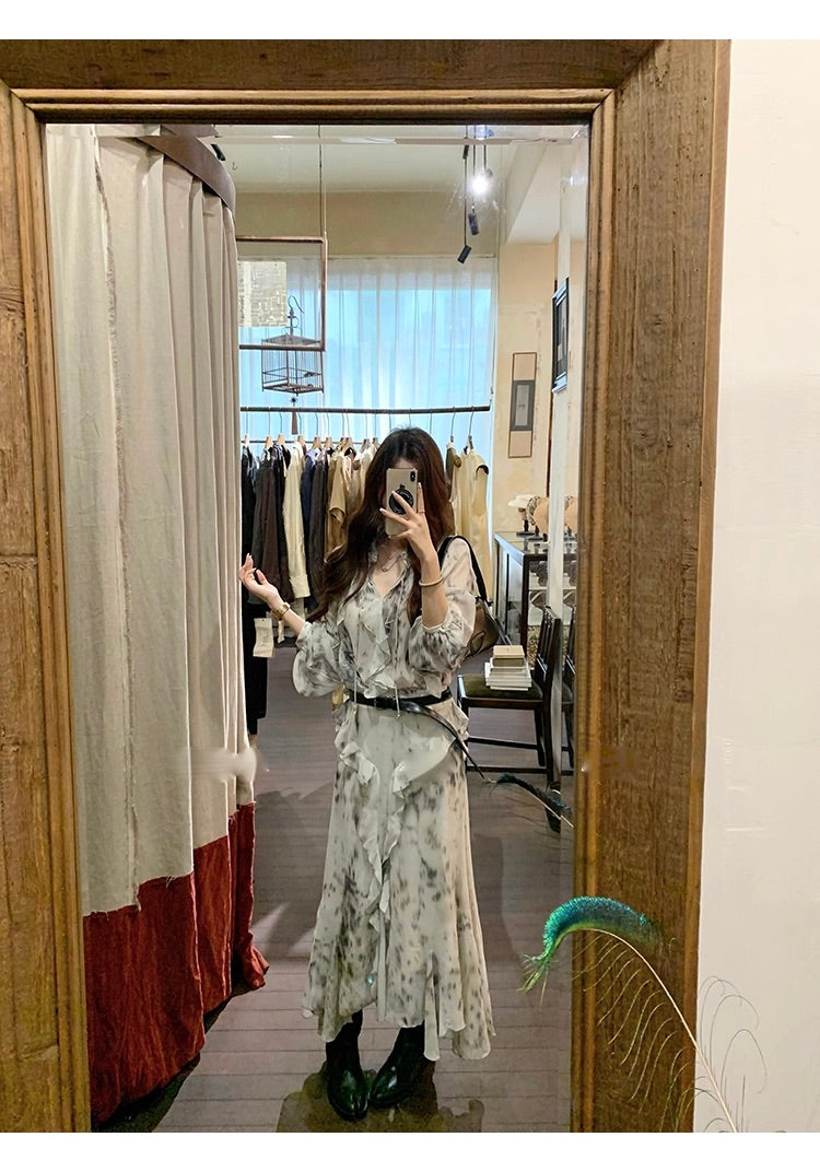 Lace blouse and skirt Set up レースシャツ＆スカートセットアップ