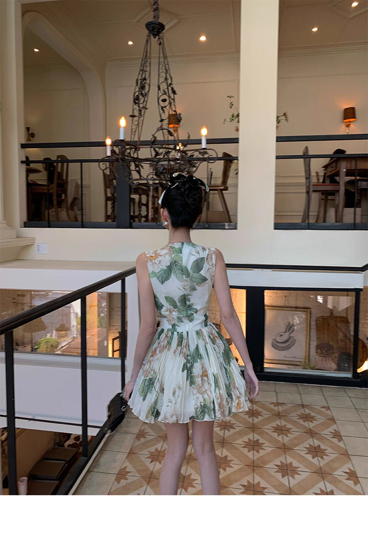 Flower mini Dress フラワーミニドレス