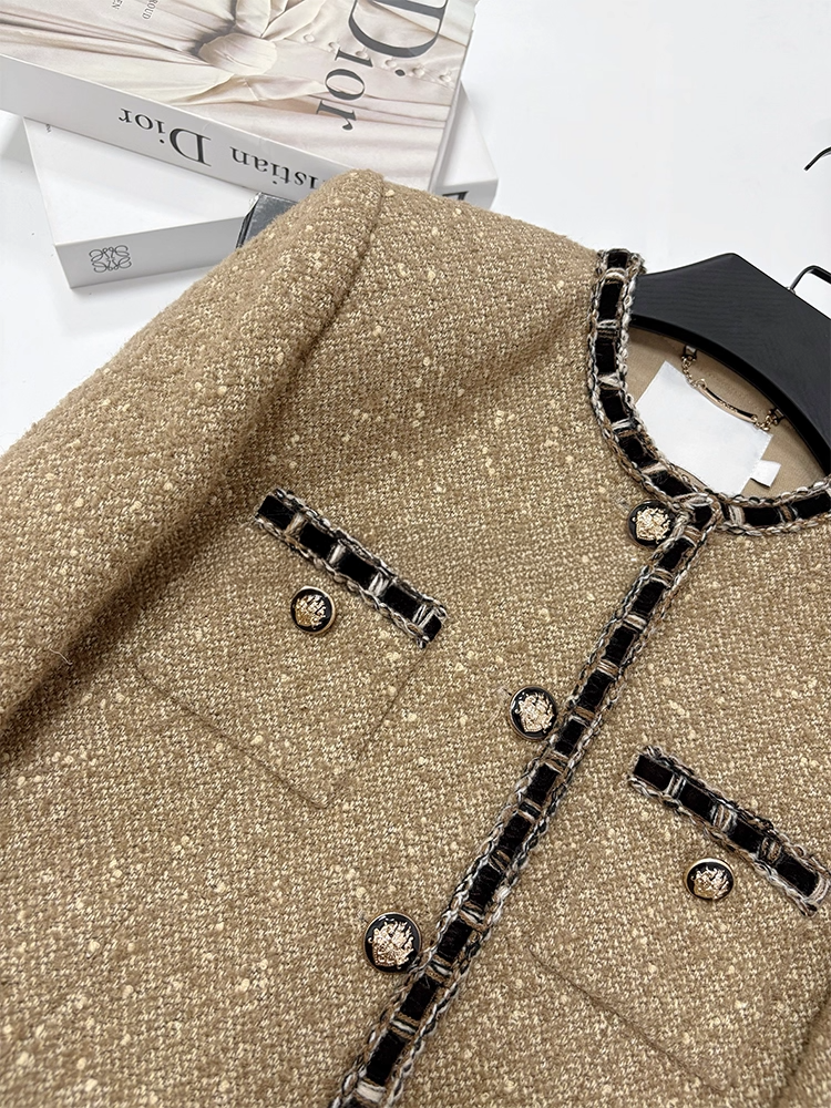 Brown Tweed boxy jacket ブラウン ツイード ボクシー ジャケット