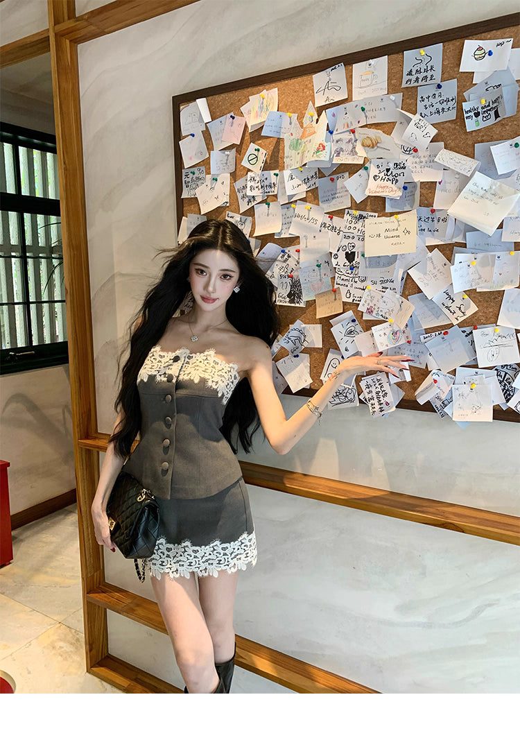 Lace Strapless tops & skirts レース ストラップレストップス&スカート