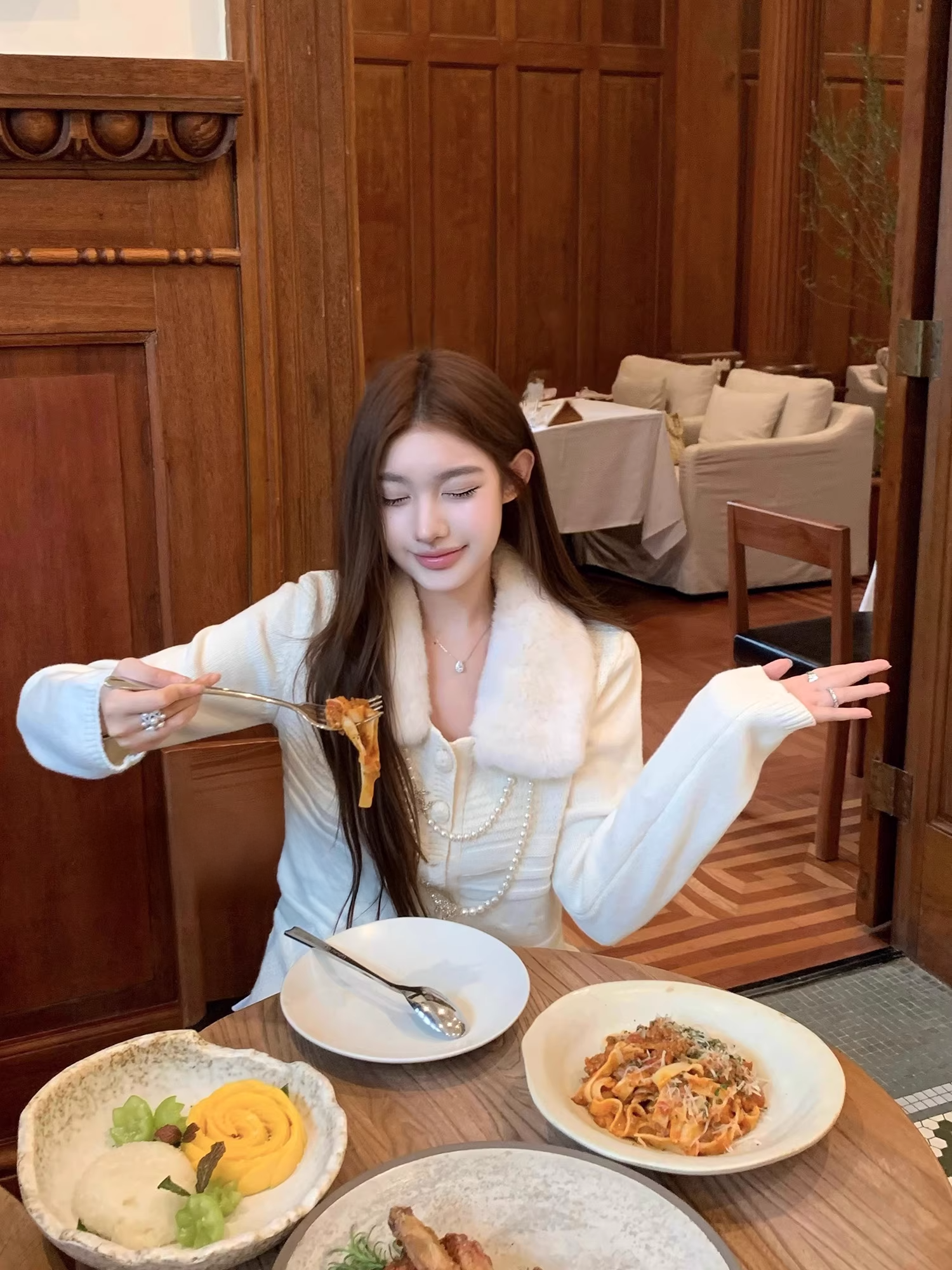 Fur collar cardigan ファーカラー カーディガン