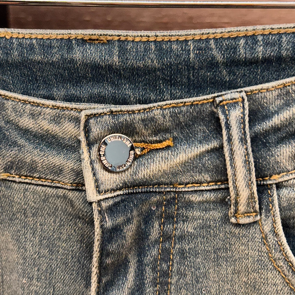 Line Stone denim ラインストーン ウォッシュデニム