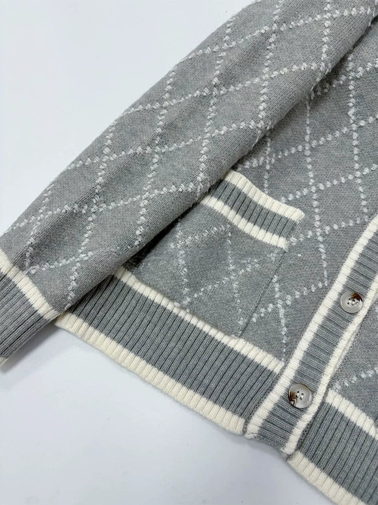 Argyle middle knit cardigan アーガイルミドルニットカーディガン