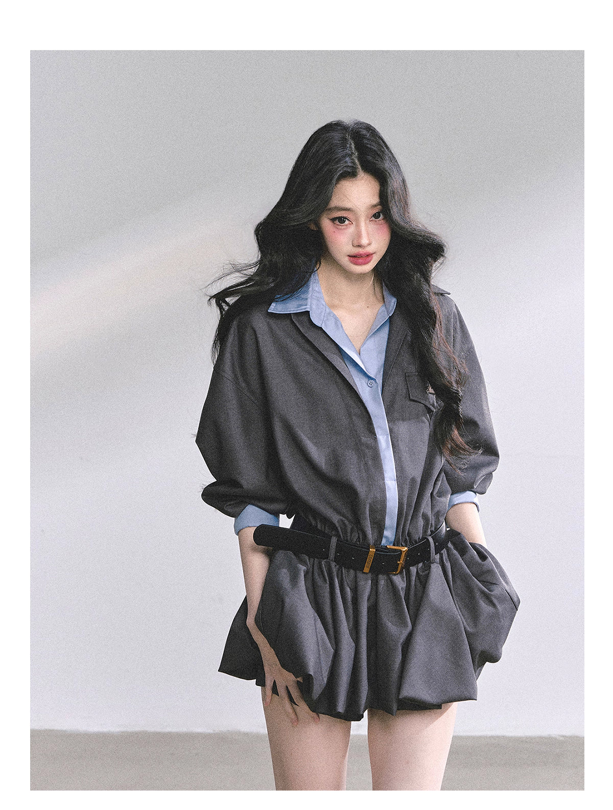 Rayerd shirt one piece レイヤード シャツ ワンピース