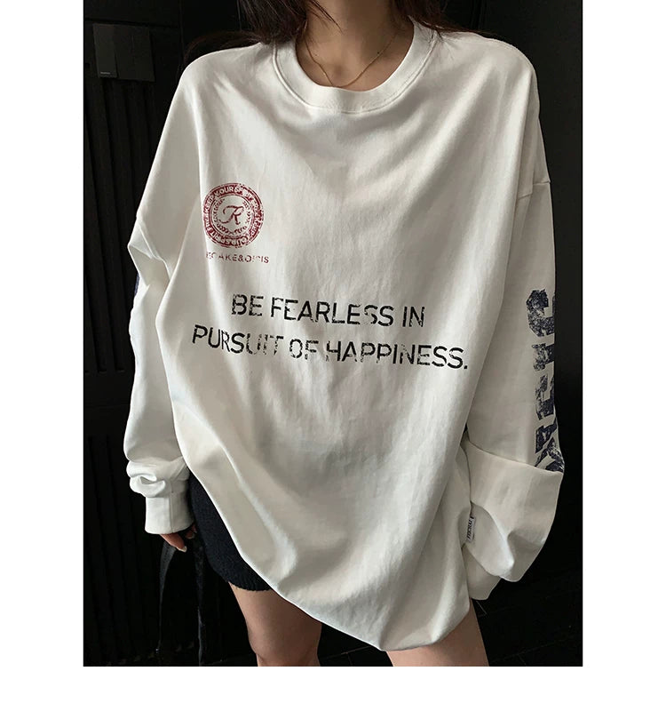 Vintage font print longsleeve tee ヴィンテージ風文字プリントロングスリーブティー