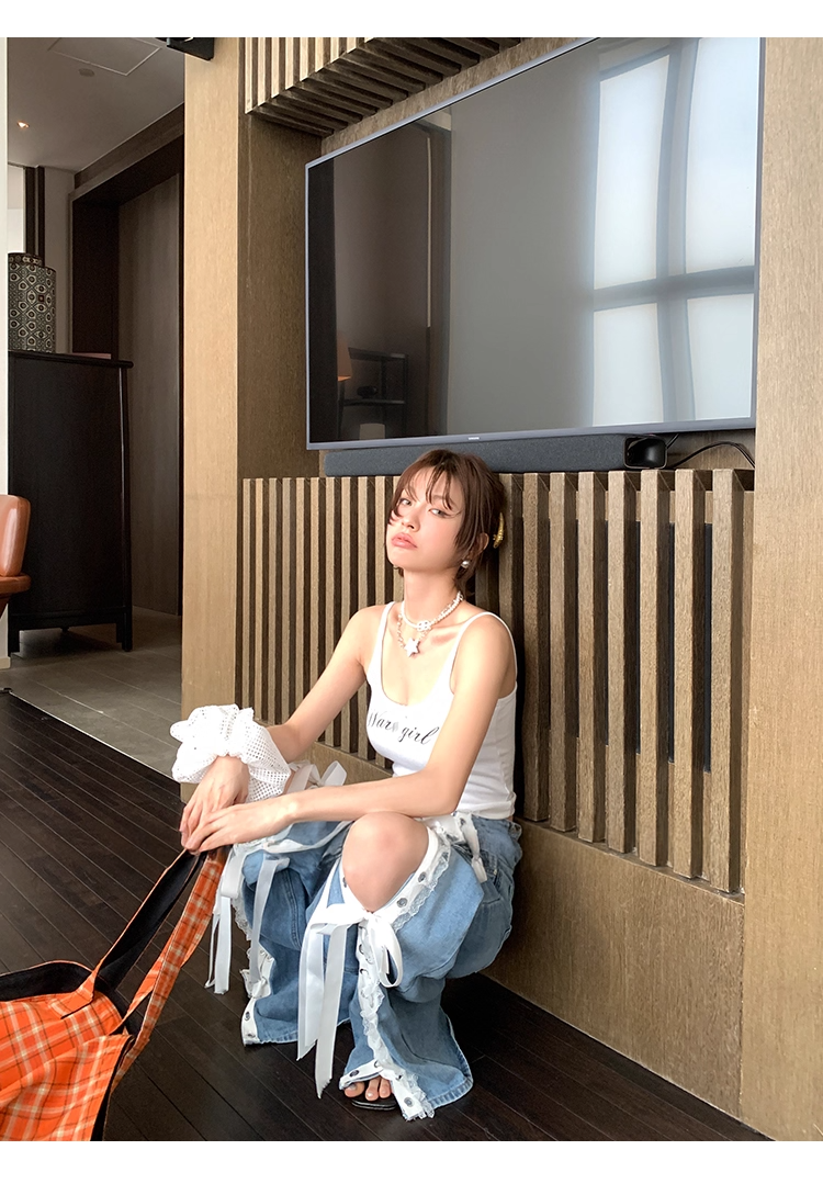 Laceup Wide Denim レースアップ ワイド デニム