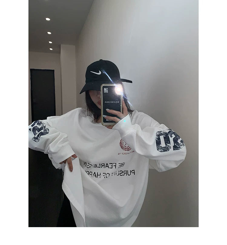 Vintage font print longsleeve tee ヴィンテージ風文字プリントロングスリーブティー