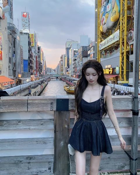 Denim Strap Dress デニムストラップ ドレス