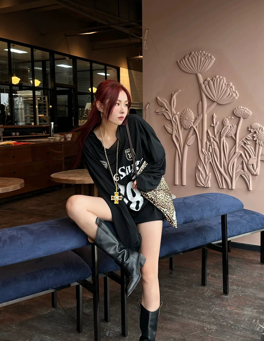 Print Embroidery patch Long-sleeve T-shirt/T-shirt プリント刺繍ワッペン ロングスリーブティー/ティーシャツ