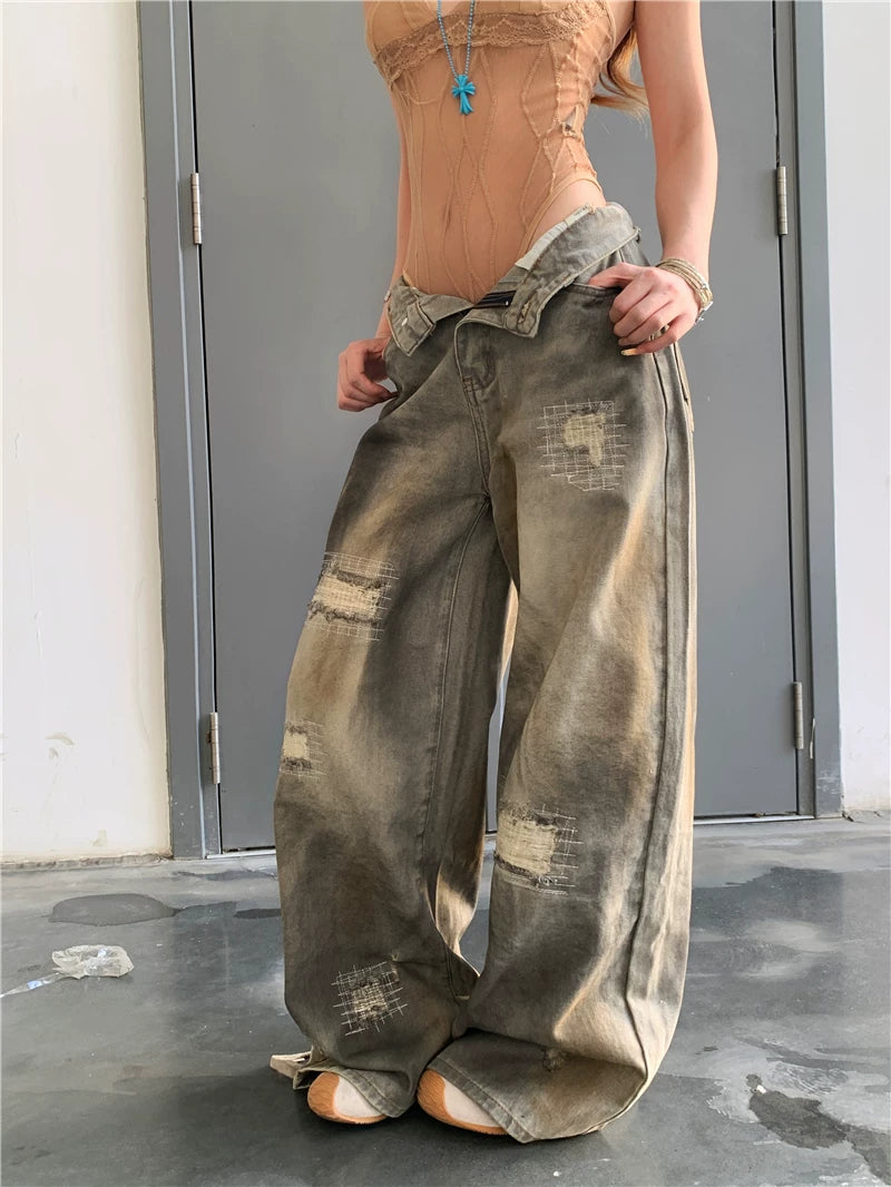 Patch Stich Damage Denim Body suits  パッチステッチ ダメージ デニム ボディスーツ