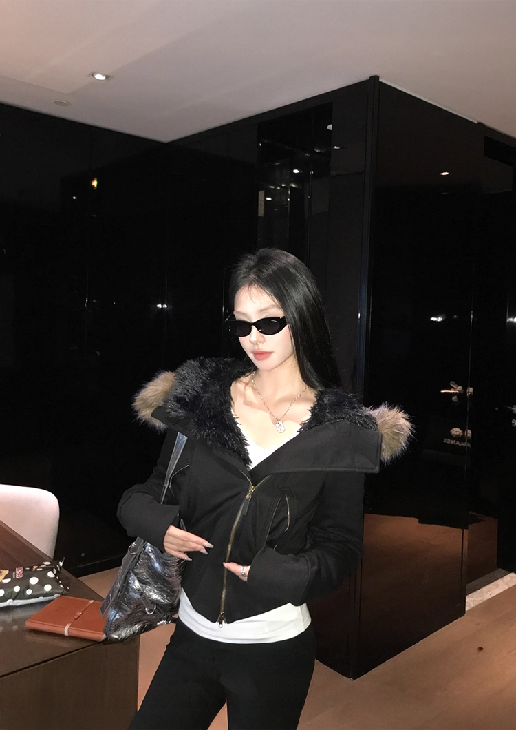 Short Sweat Fur Hoodie ショートスウェット ファーフーディ