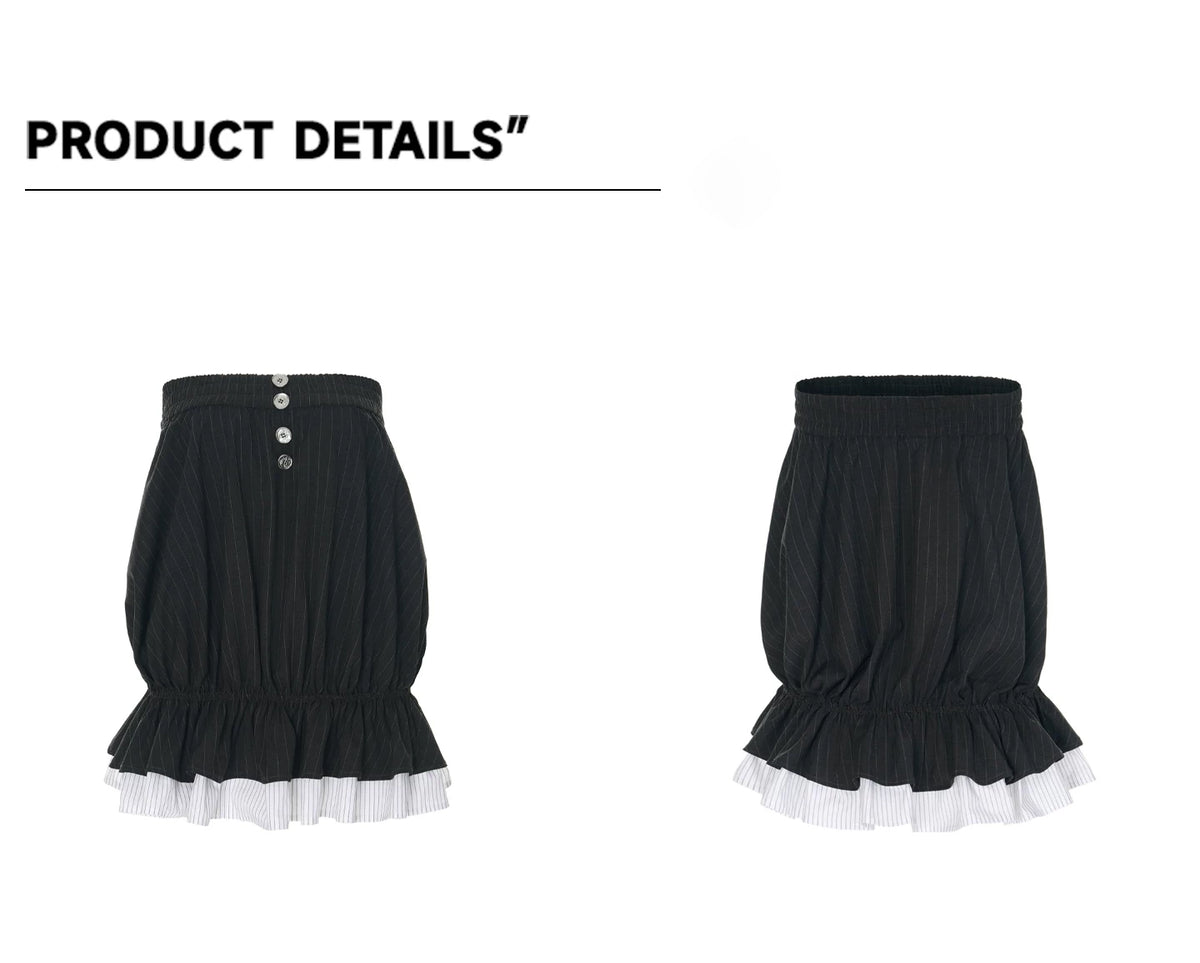 Pleated Ruffle Strapless Short All-in-One プリーツフリル ベアトップショートオールインワン