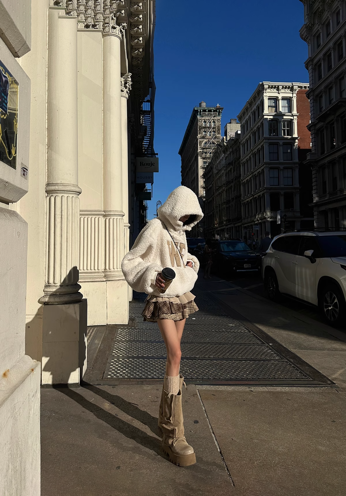 Boa pullover Check Skirt ボアプルオーバー チェックスカート