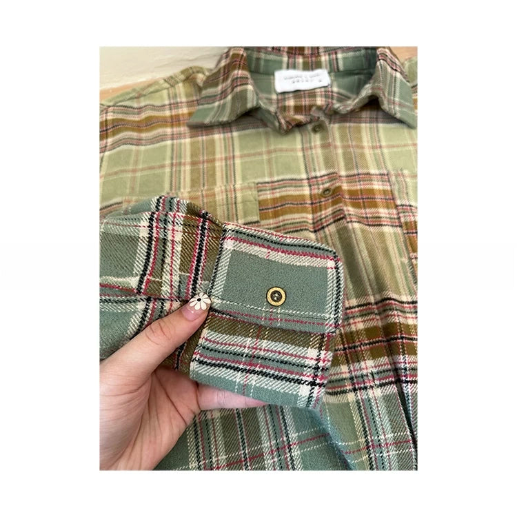 gradation long Check shirts グラデーションロングチェックシャツ